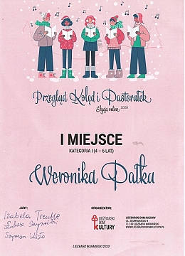 I miejsce w konkursie Kolęd i Pastorałek